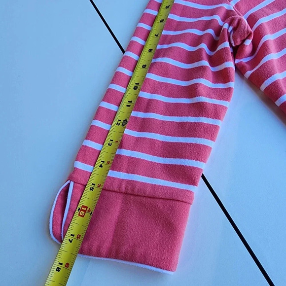 Drappers & Damon's Pullover Knit Top Shirt Women's Coral Pink White Striped Sz L - Picture 9 of 10